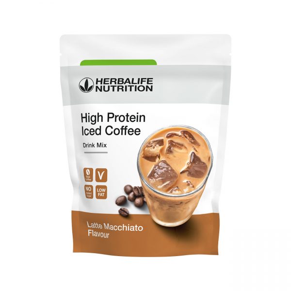 012K pl high protein iced coffee latte macchiato 308g High Protein Iced Coffee Produkt proteinowy o smaku Latte Macchiato 308 g