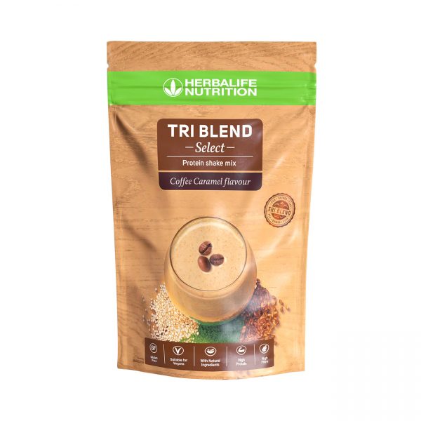 052K pl tri blend select coffee caramel 600g Tri Blend Select Produkt proteinowy o smaku kawowo-karmelowym 600 g